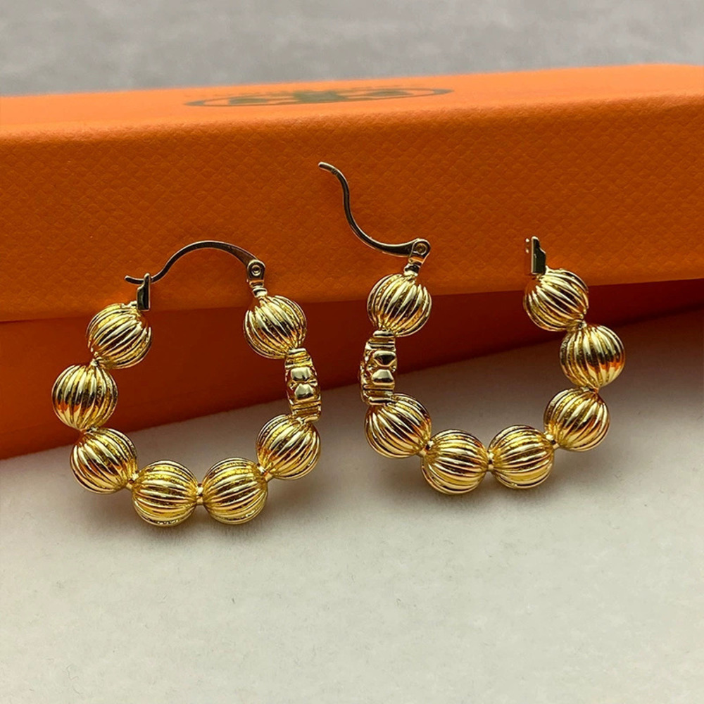 Tory Burch Vintage Gold Plated Double Pumpkin Shape Round